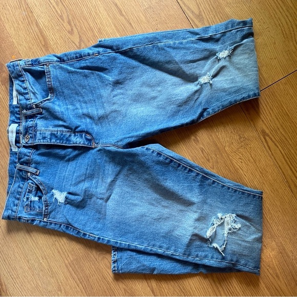 Missy Vintage America Blue Relaxed Jeans Distressed Button Fly Taper - Picture 2 of 8